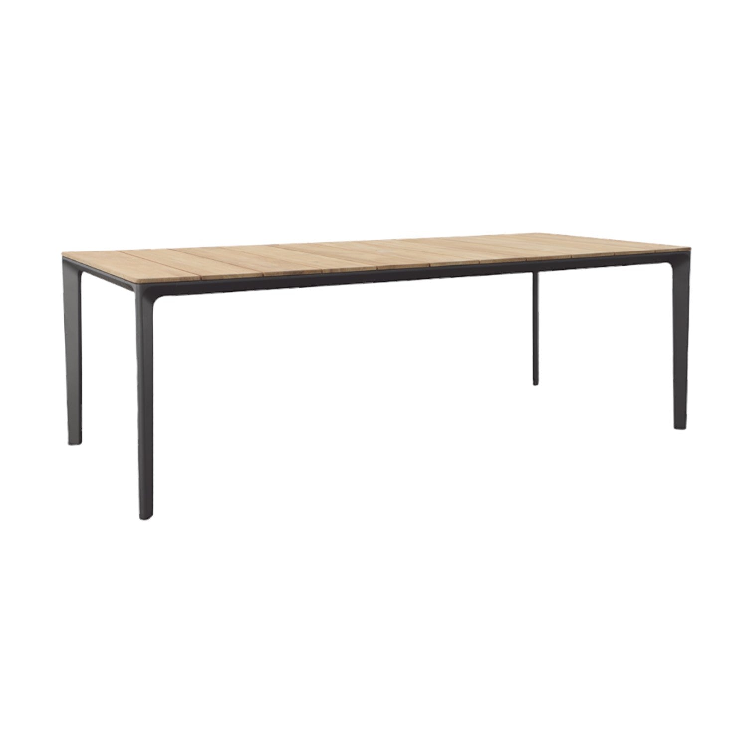 CARVER 86.5" RECTANGULAR DINING TABLE, TEAK TOP