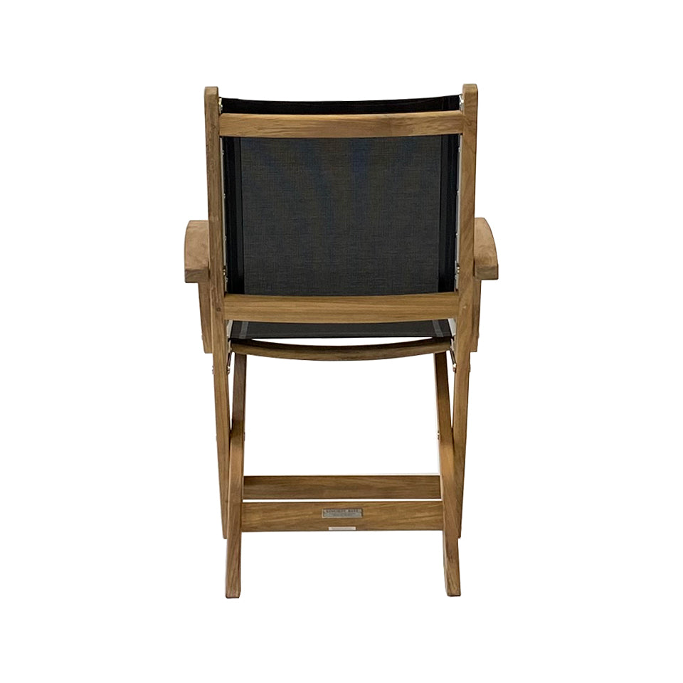 ST. TROPEZ FOLDING ARM CHAIR, BLACK