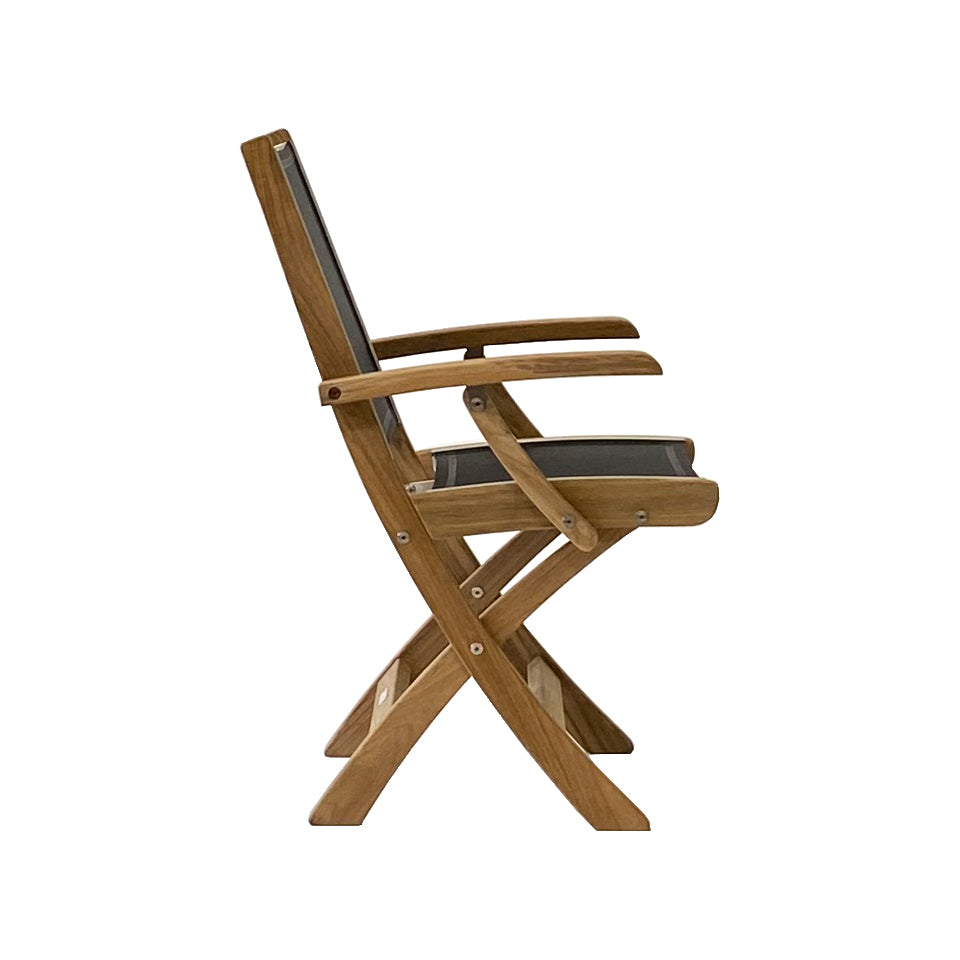 ST. TROPEZ FOLDING ARM CHAIR, BLACK