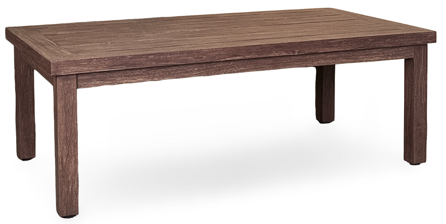 EDGE RECTANGLE COFFEE TABLE, RUSTIC TEAK