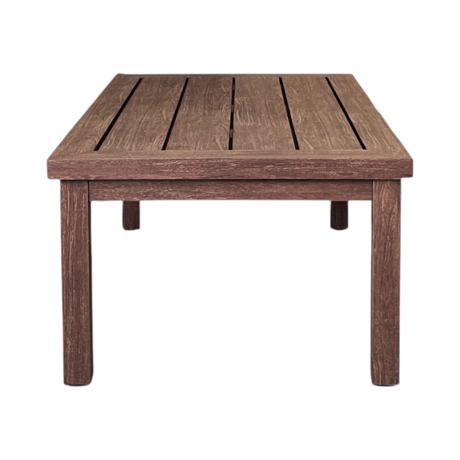 EDGE RECTANGLE COFFEE TABLE, RUSTIC TEAK
