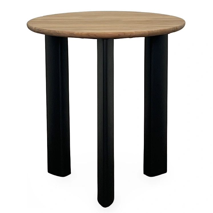 ENZO ROUND SIDE TABLE, TEAK TOP