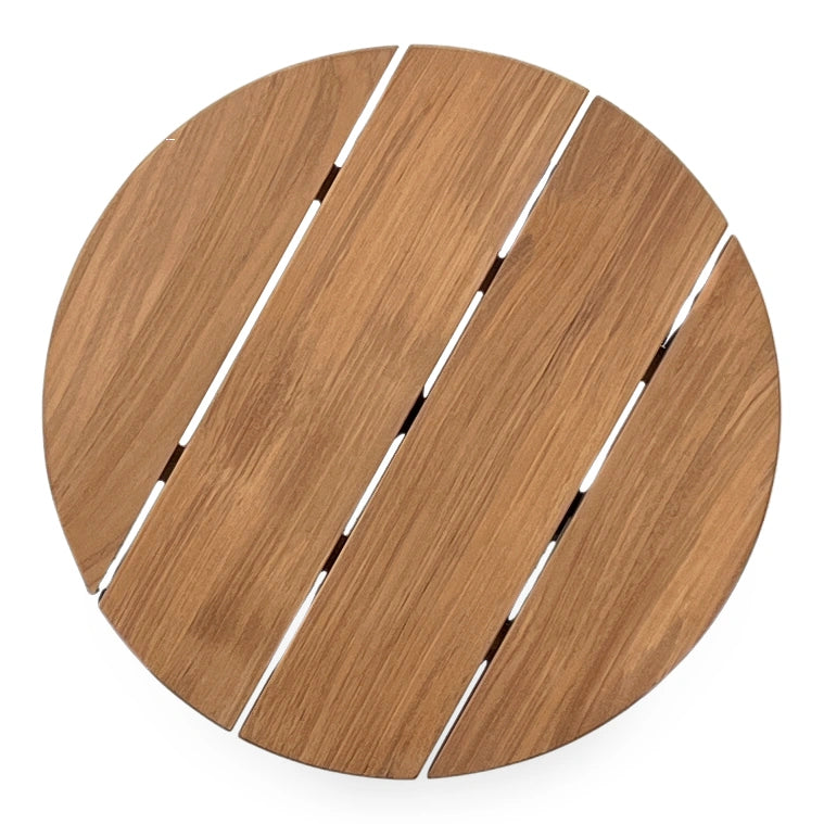 ENZO ROUND SIDE TABLE, TEAK TOP