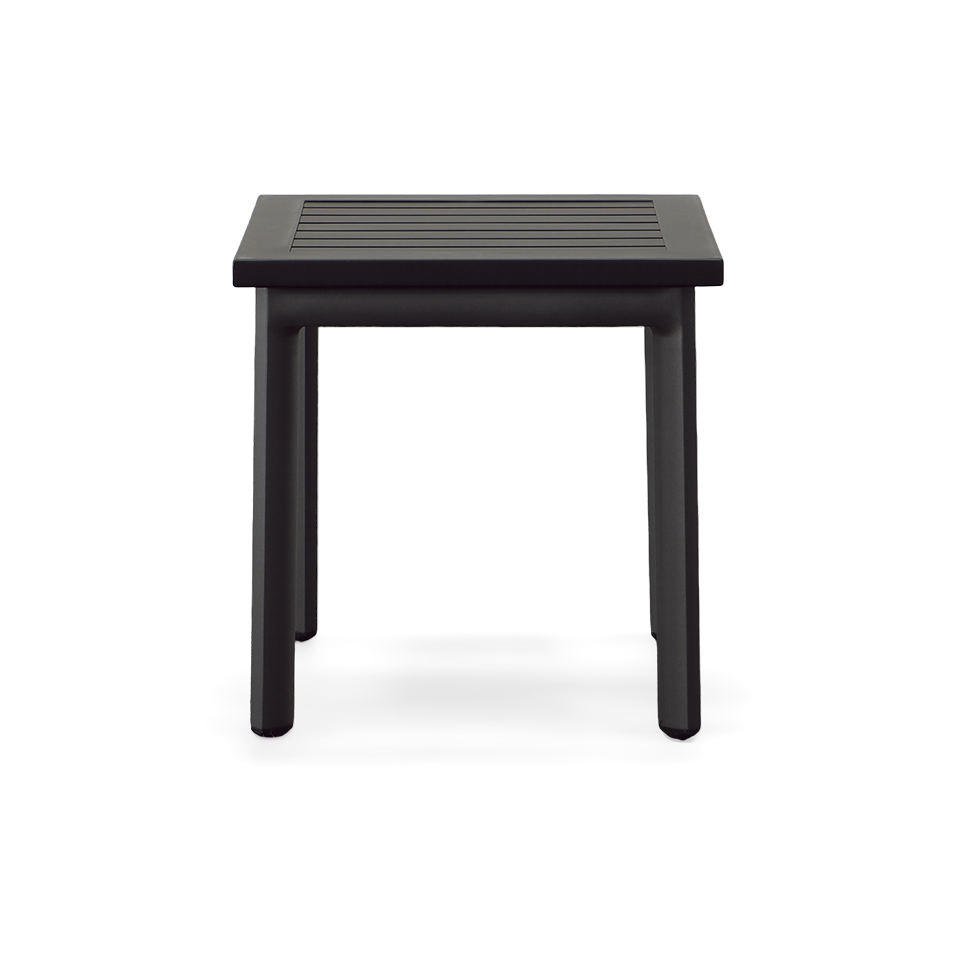METZ SIDE TABLE, ALUMINUM TOP