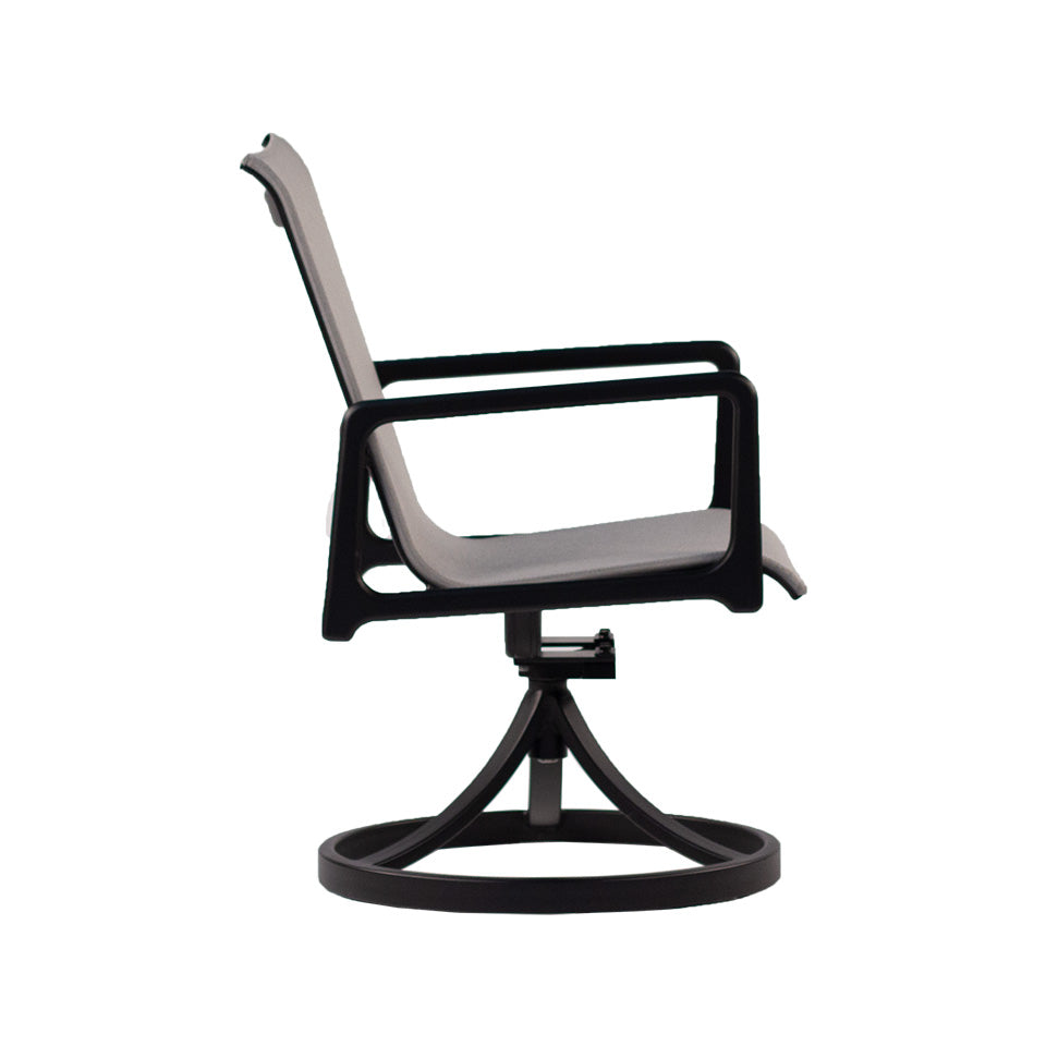 CEDAR SLING DINING SWIVEL ROCKER, BLACK