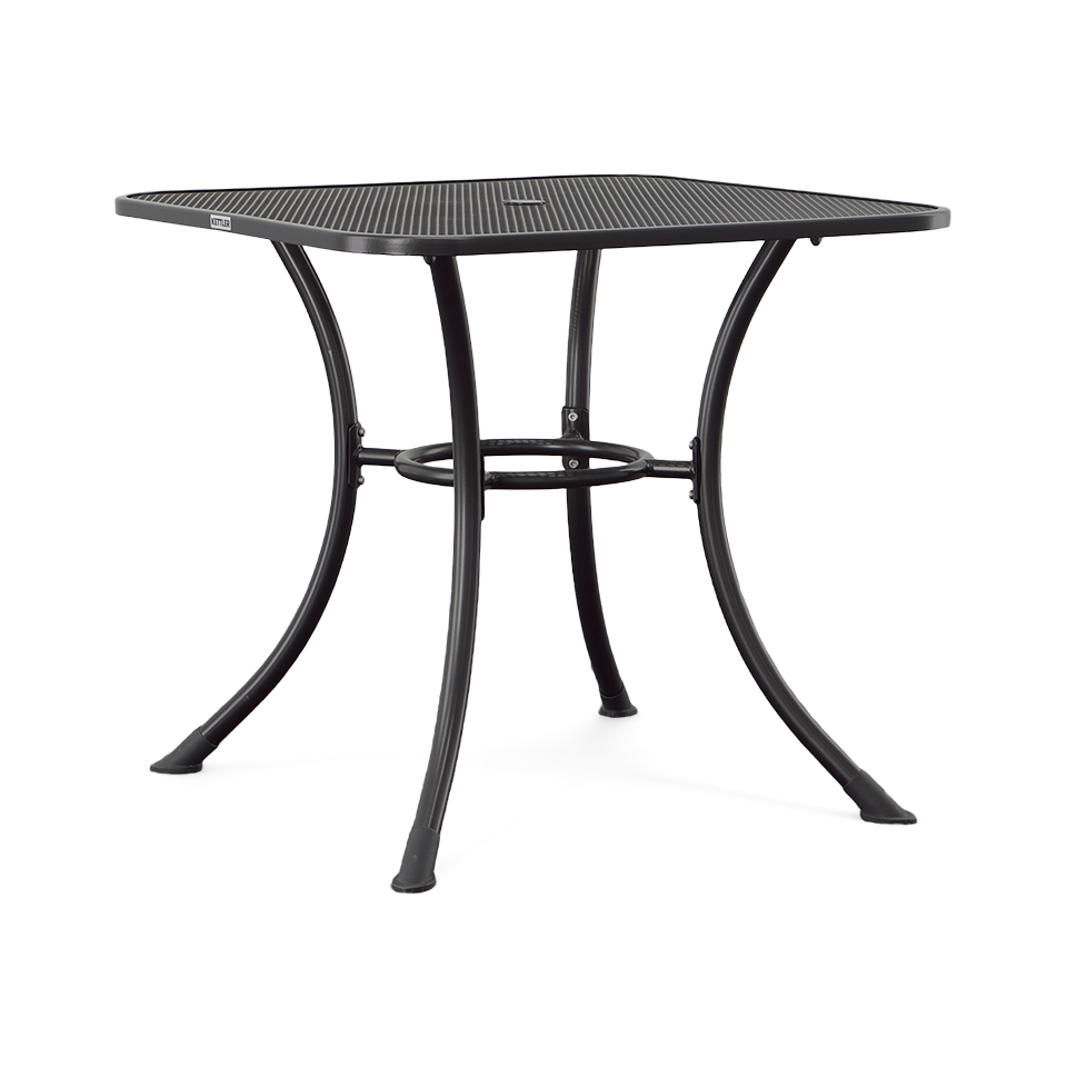 iron patio table with umbrella Outdoor Kettler Square Mesh Top Steel Patio Dining Table
