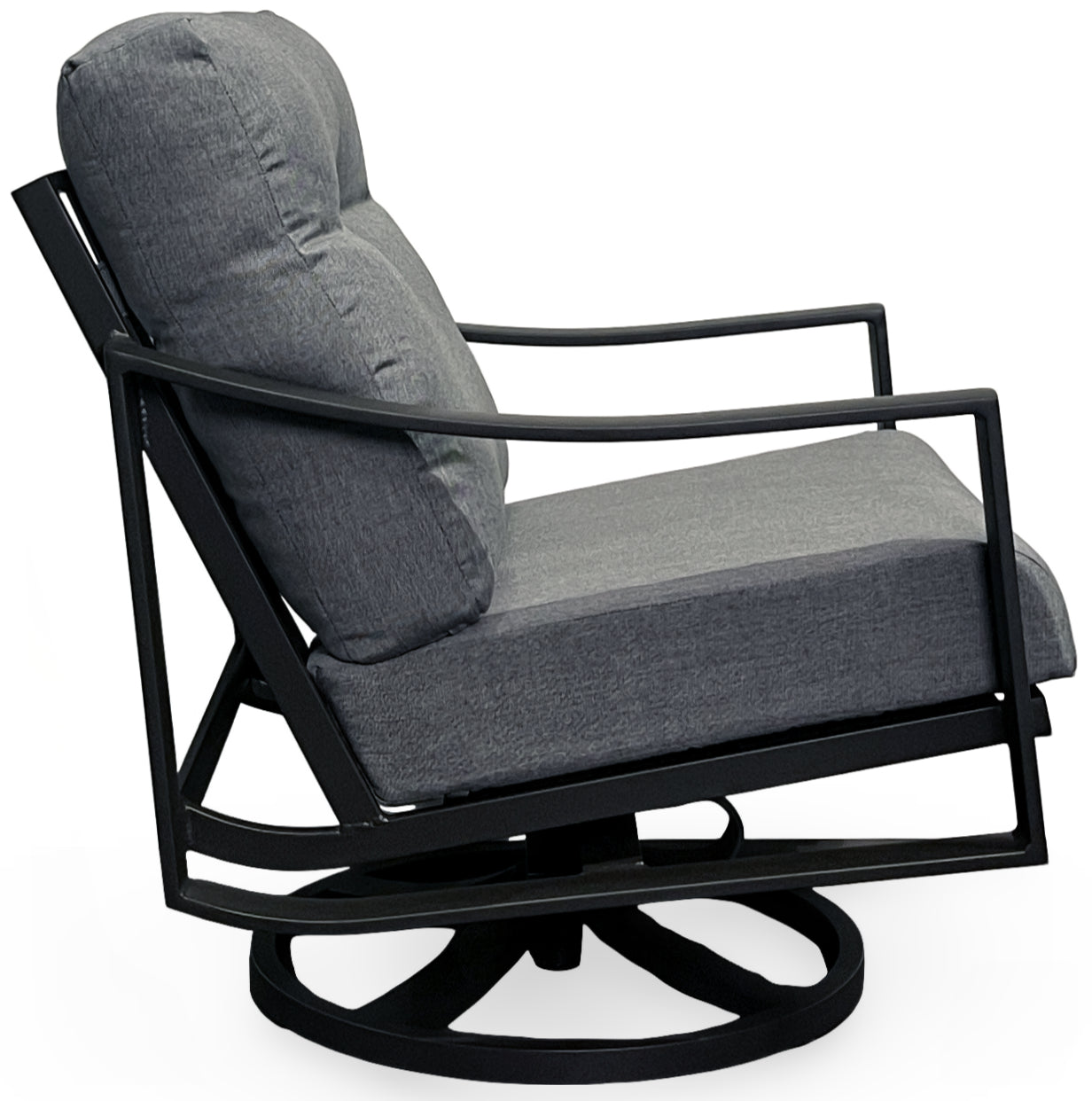 KENZO CUSHION SWIVEL LOUNGE CHAIR, PANAMA GRAPHITE