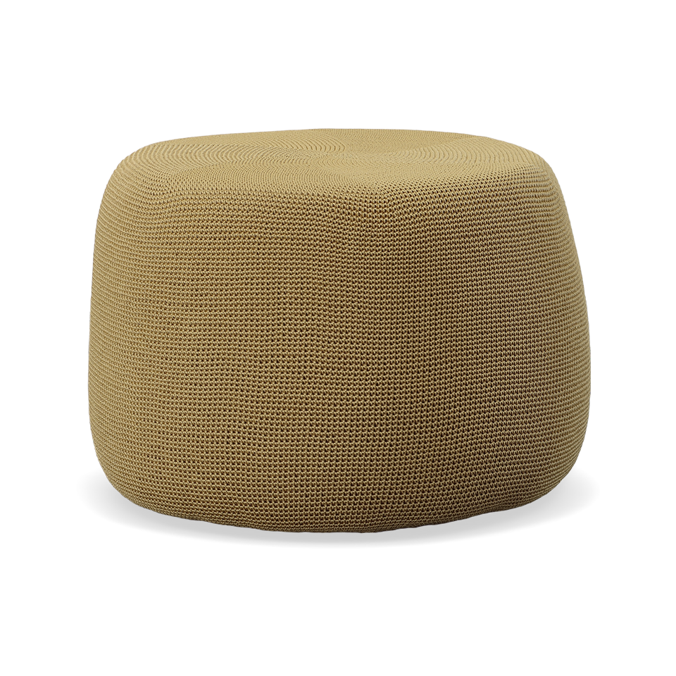 MEND MEDIUM CROCHET POUF, GOLD