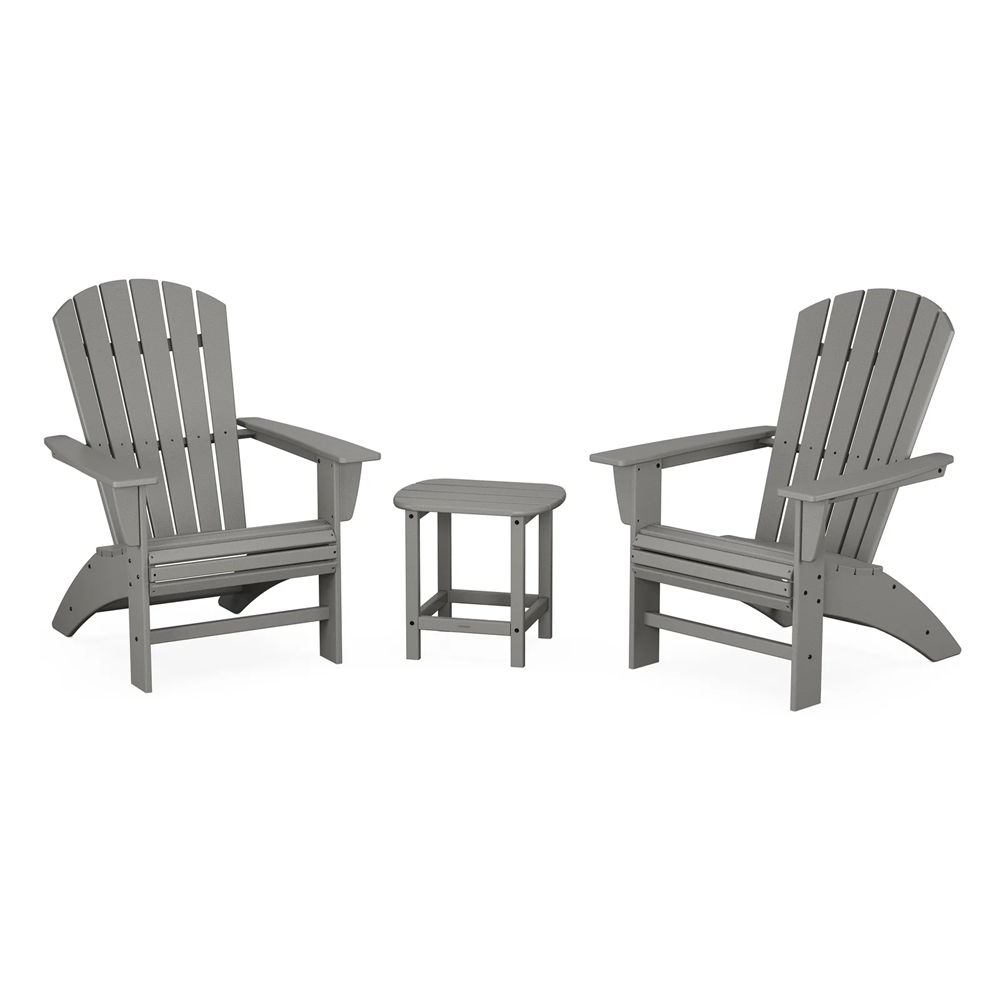 NAUTICAL CURVEBACK ADIRONDACK 3-PC SET, SLATE GREY