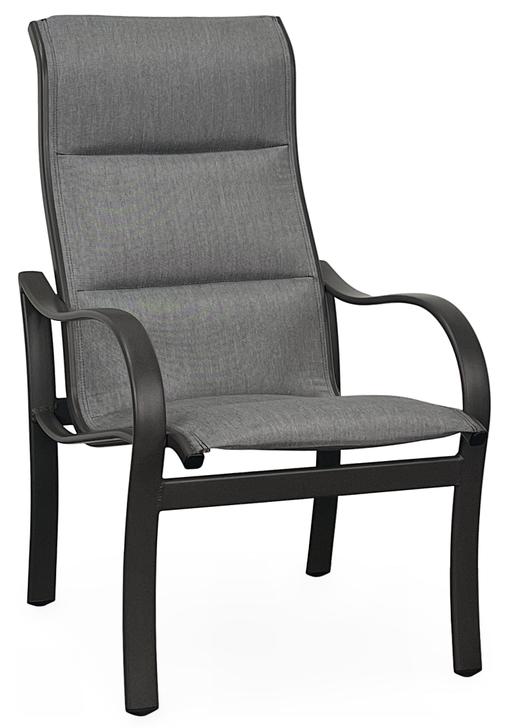 SHORELINE PADDED SLING HIGH BACK DINING CHAIR, PAN. GRAPHITE