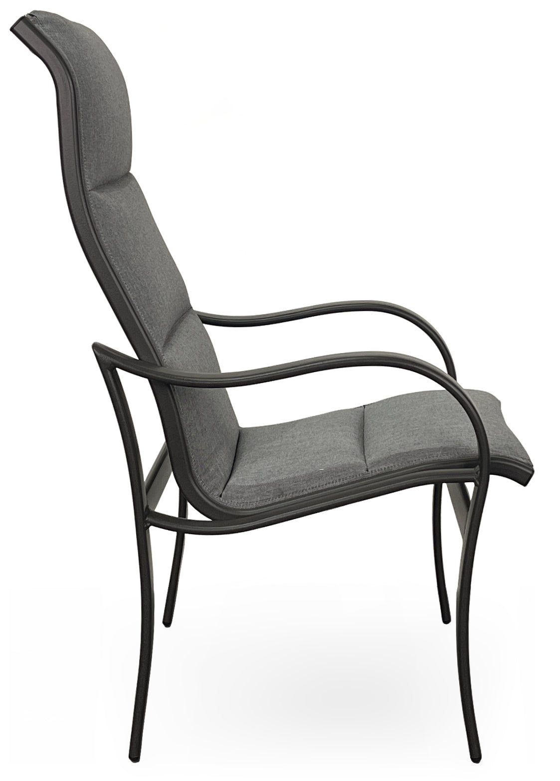 SHORELINE PADDED SLING HIGH BACK DINING CHAIR, PAN. GRAPHITE