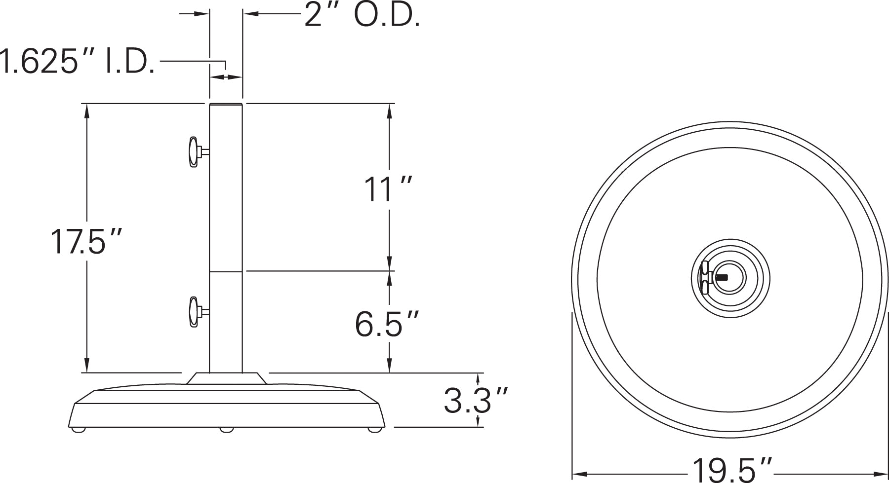 GARDEN UMBRELLA BASE, ANTHRACITE