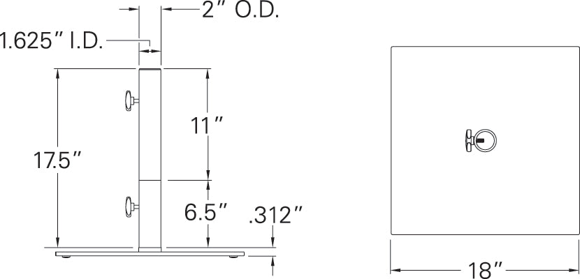 35 LB STEEL UMBRELLA BASE, BLACK