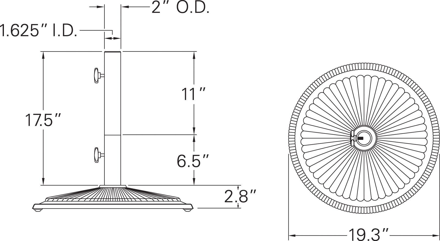 CLASSIC UMBRELLA BASE, BLACK