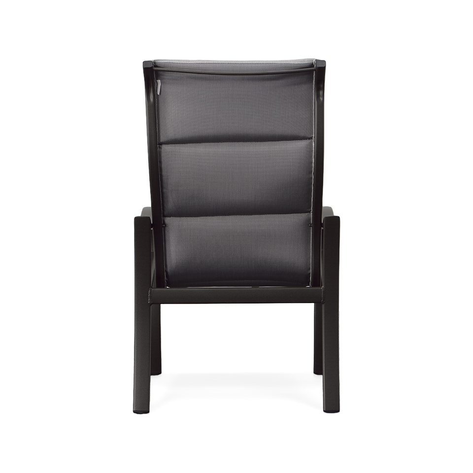 SHORELINE PADDED SLING HIGH BACK DINING CHAIR, PAN. SMOKE GREY