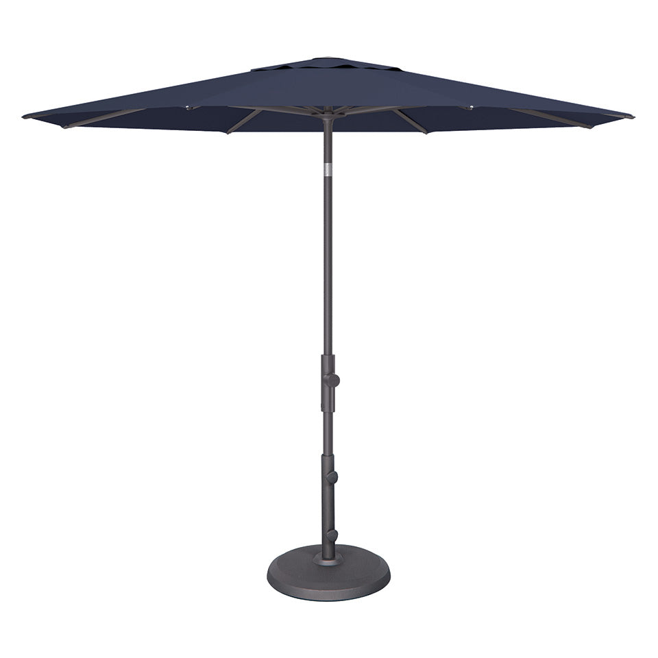 9 blue patio umbrella 9ft Motorized with Remote Gardens outdoor 9 Sun-Ray 9-ft Steel Blue Push-button