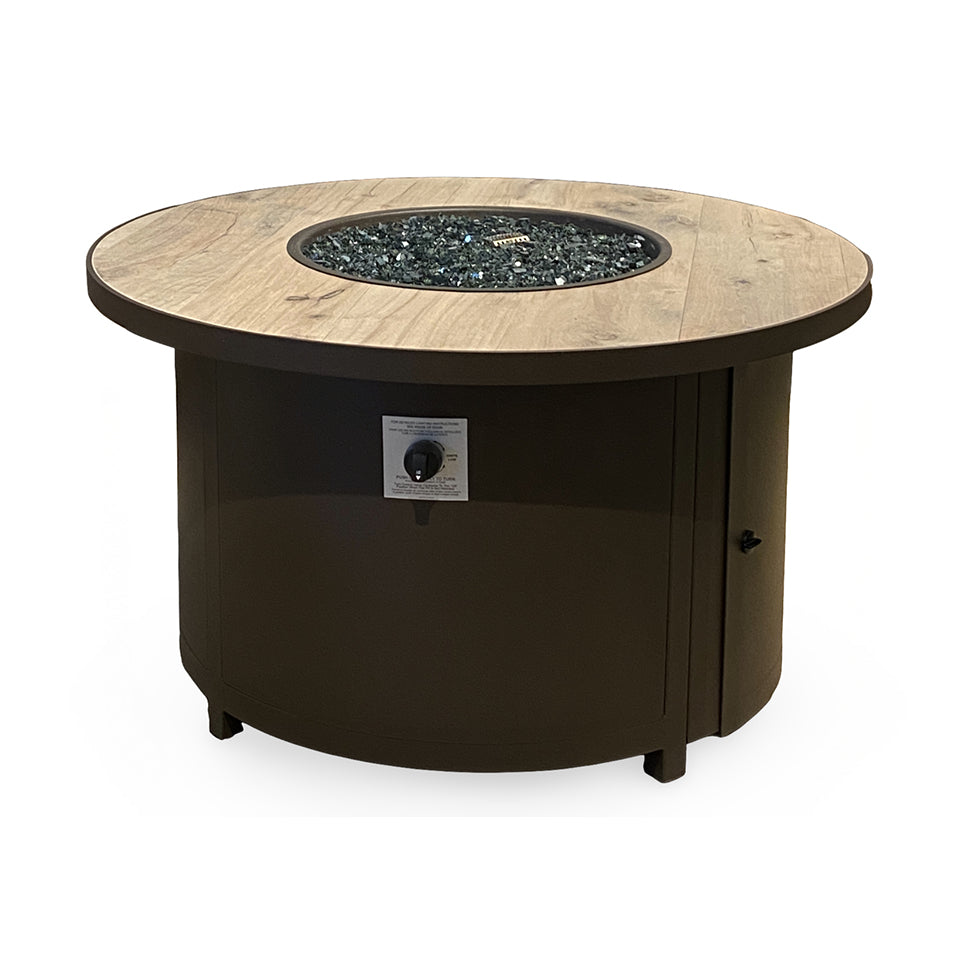 CAPRI 42" ROUND CHAT HEIGHT FIRE TABLE, BUCKSKIN