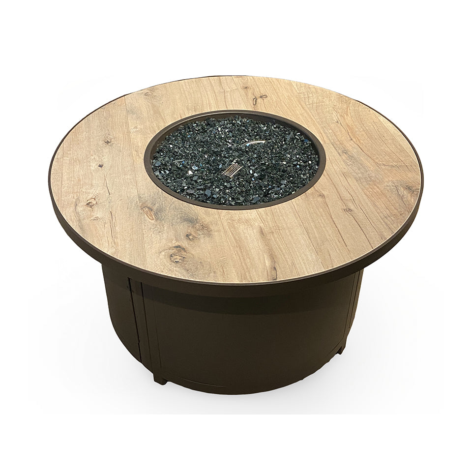 CAPRI 42" ROUND CHAT HEIGHT FIRE TABLE, BUCKSKIN