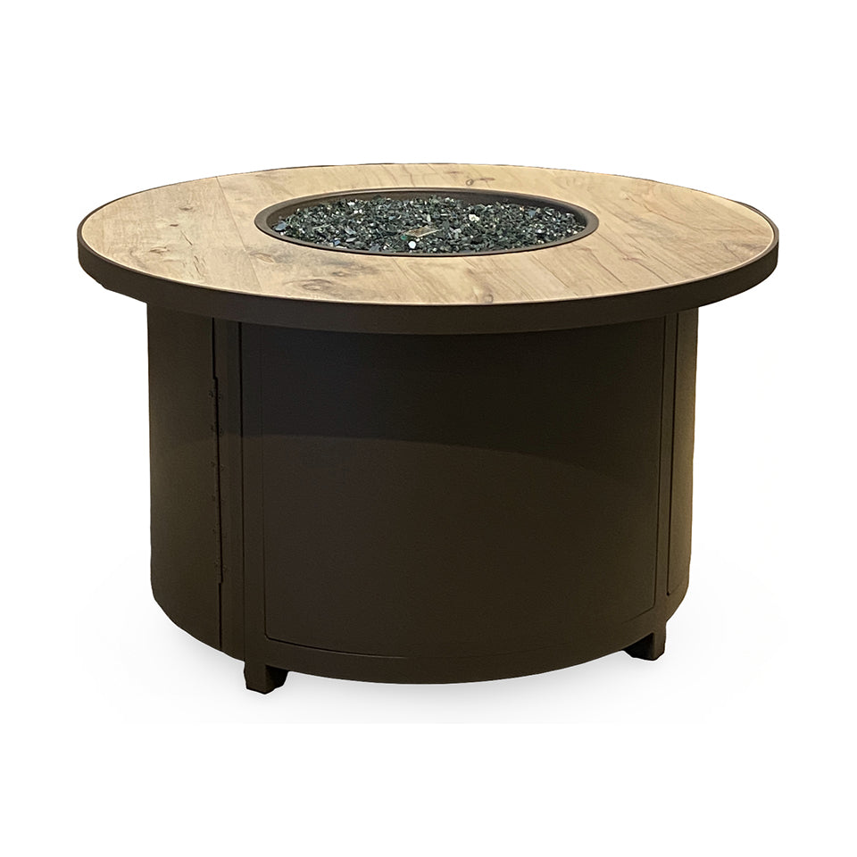 CAPRI 42" ROUND CHAT HEIGHT FIRE TABLE, BUCKSKIN