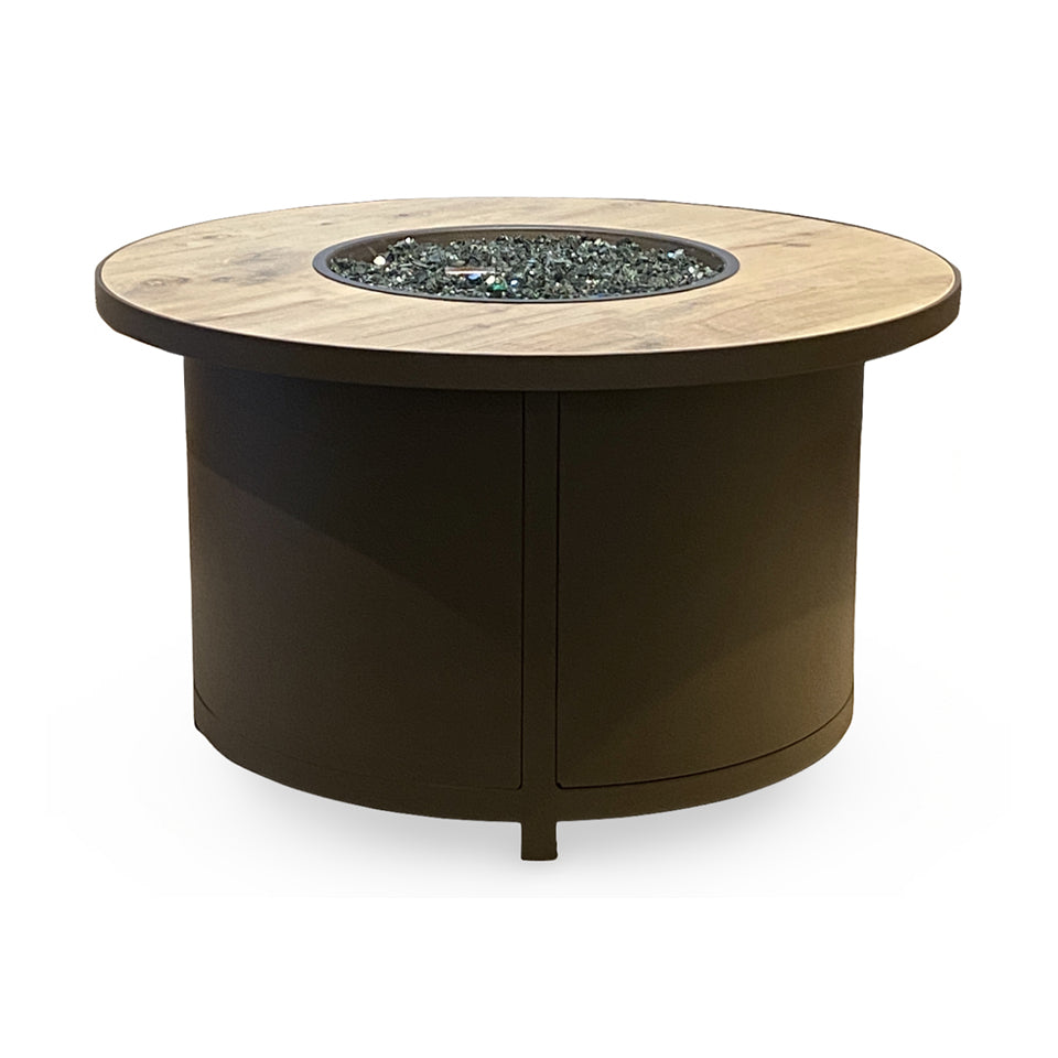 CAPRI 42" ROUND CHAT HEIGHT FIRE TABLE, BUCKSKIN
