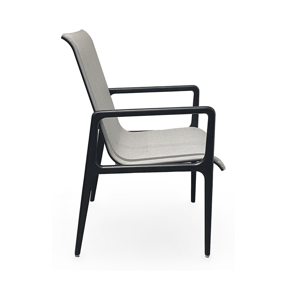 CEDAR SLING DINING ARM CHAIR, BLACK