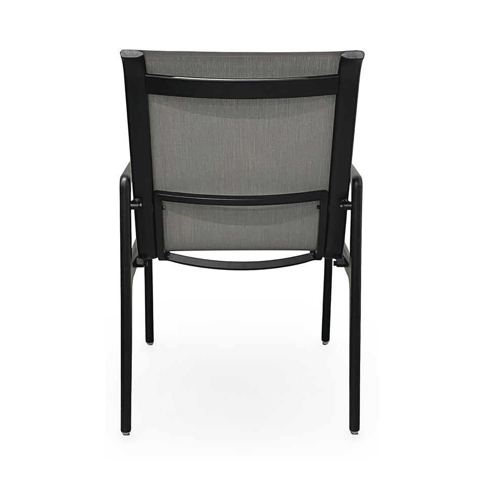 CEDAR SLING DINING ARM CHAIR, BLACK