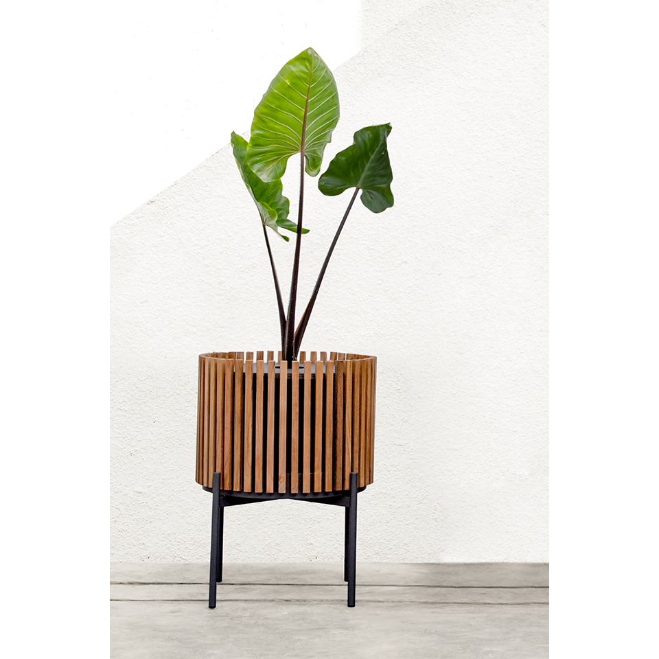 COMPASS TEAK PLANTER