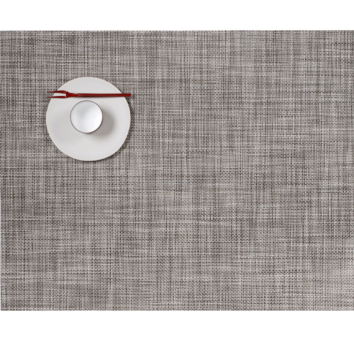 MINI BASKETWEAVE RECTANGLE PLACEMAT, GRAVEL