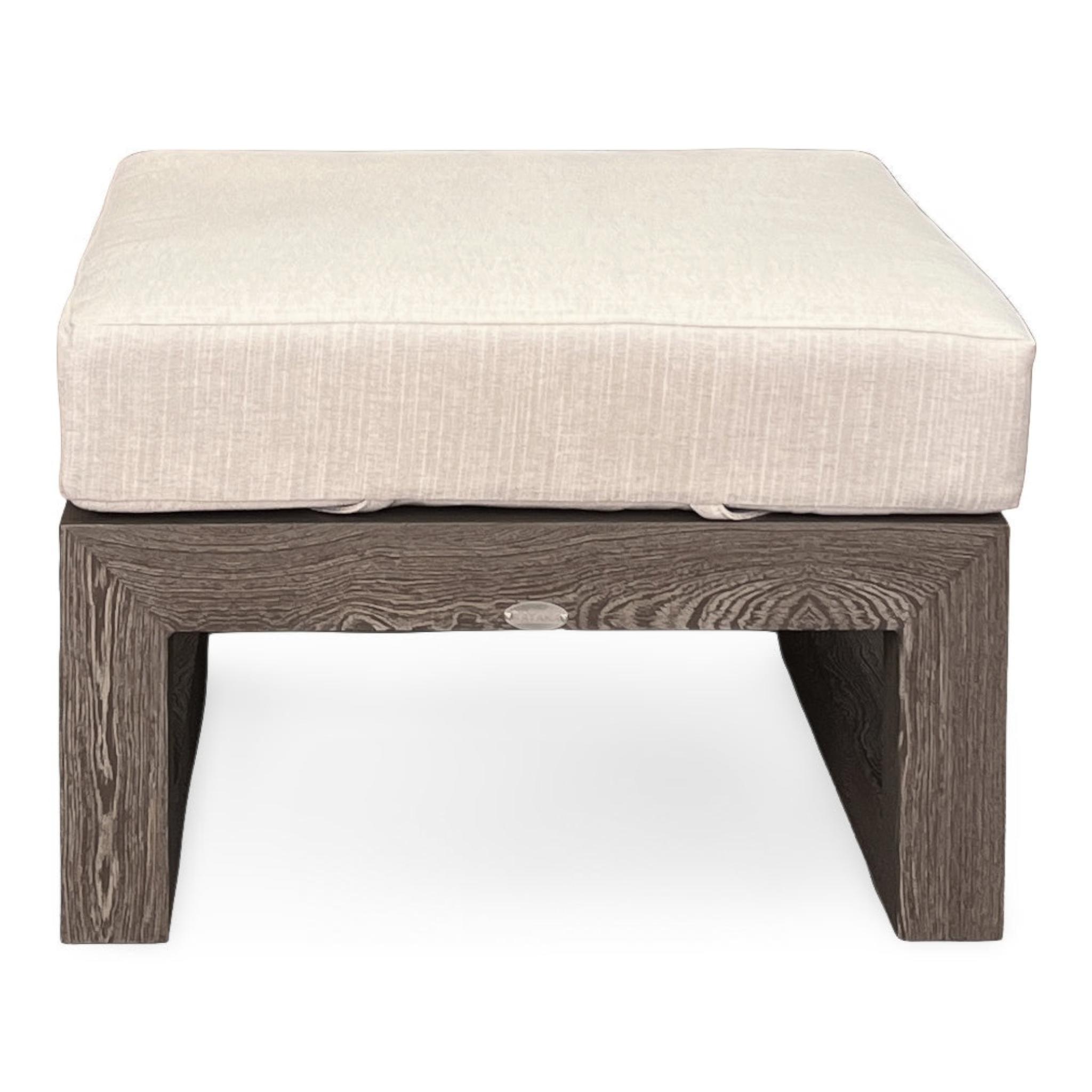MILANO ALUMINUM OTTOMAN, PEARL GREY