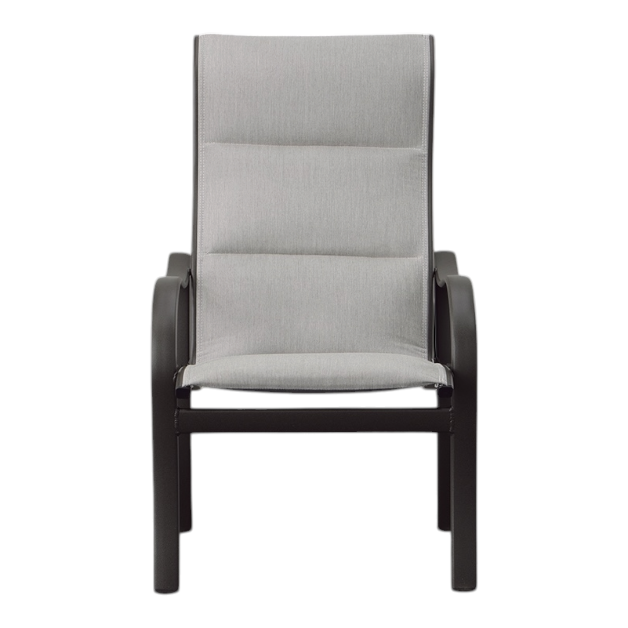 SHORELINE PADDED SLING HIGH BACK DINING CHAIR, PAN. SMOKE GREY