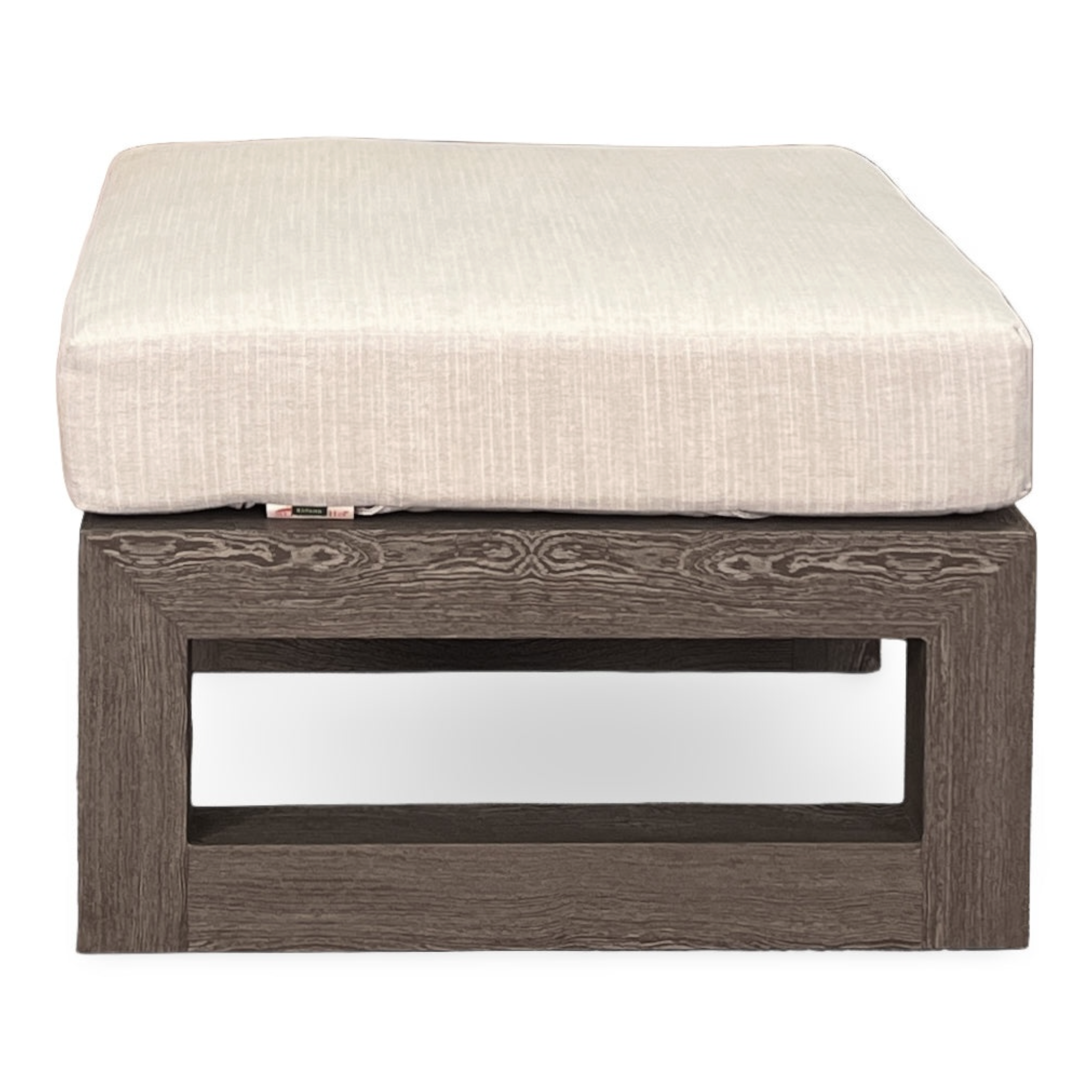 MILANO ALUMINUM OTTOMAN, PEARL GREY