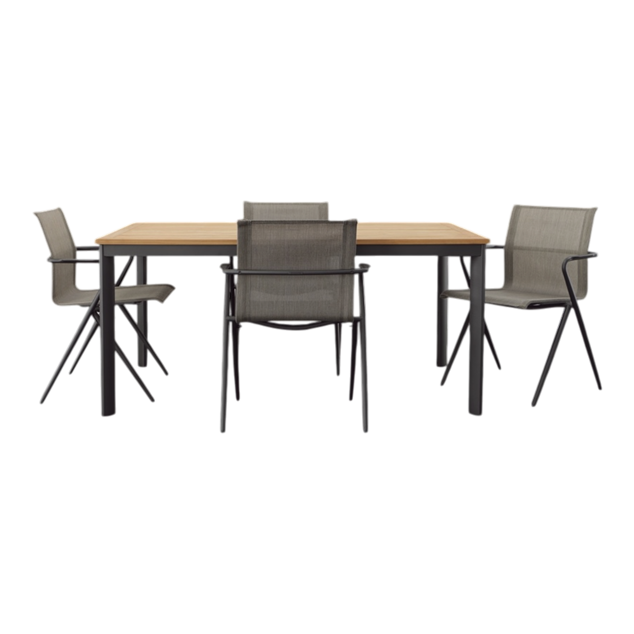 METZ 63" DINING TABLE, TEAK TOP