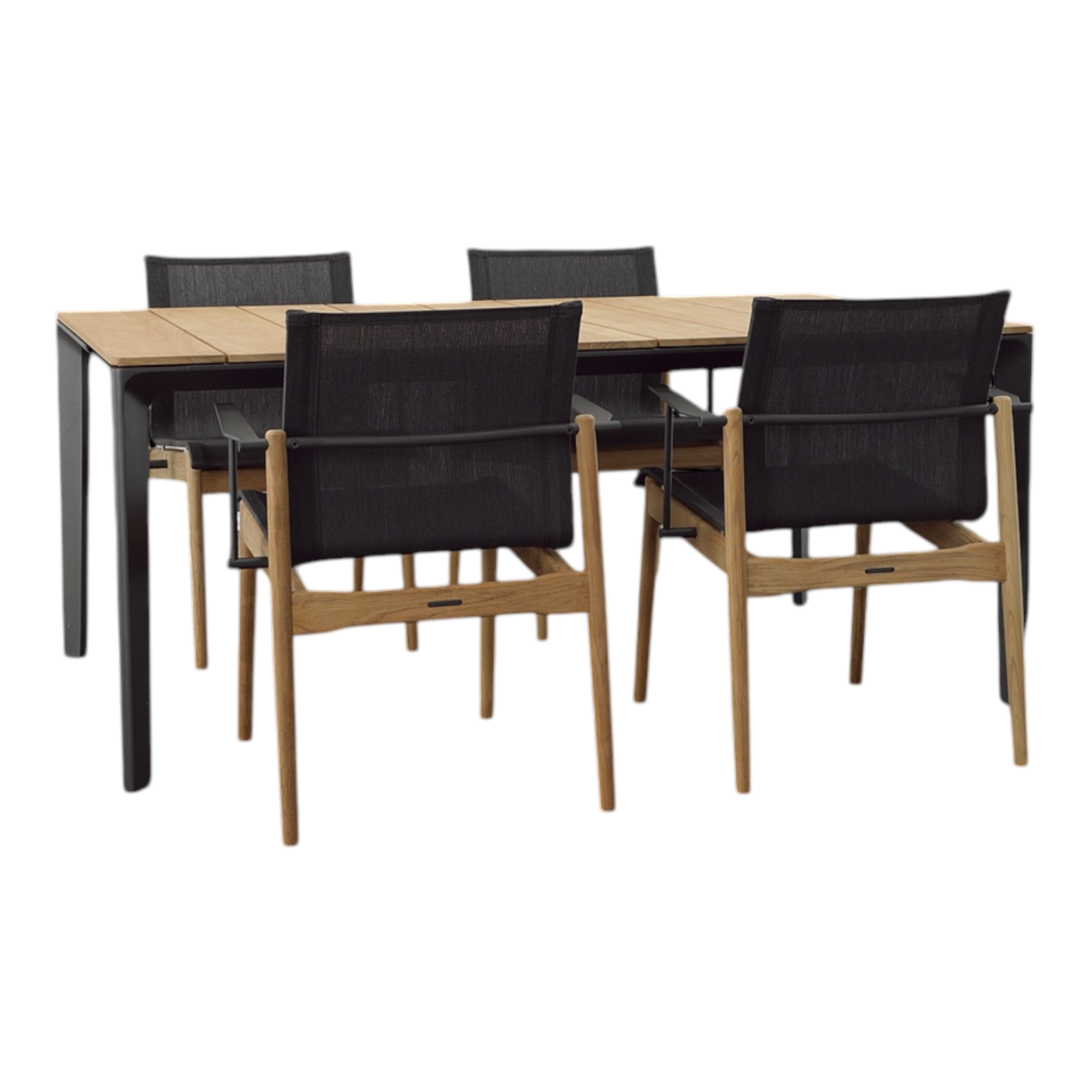CARVER 67" RECTANGULAR DINING TABLE, TEAK TOP