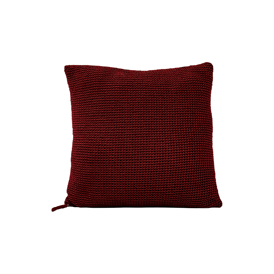 MEND 16" CROCHET PILLOW, MAROON