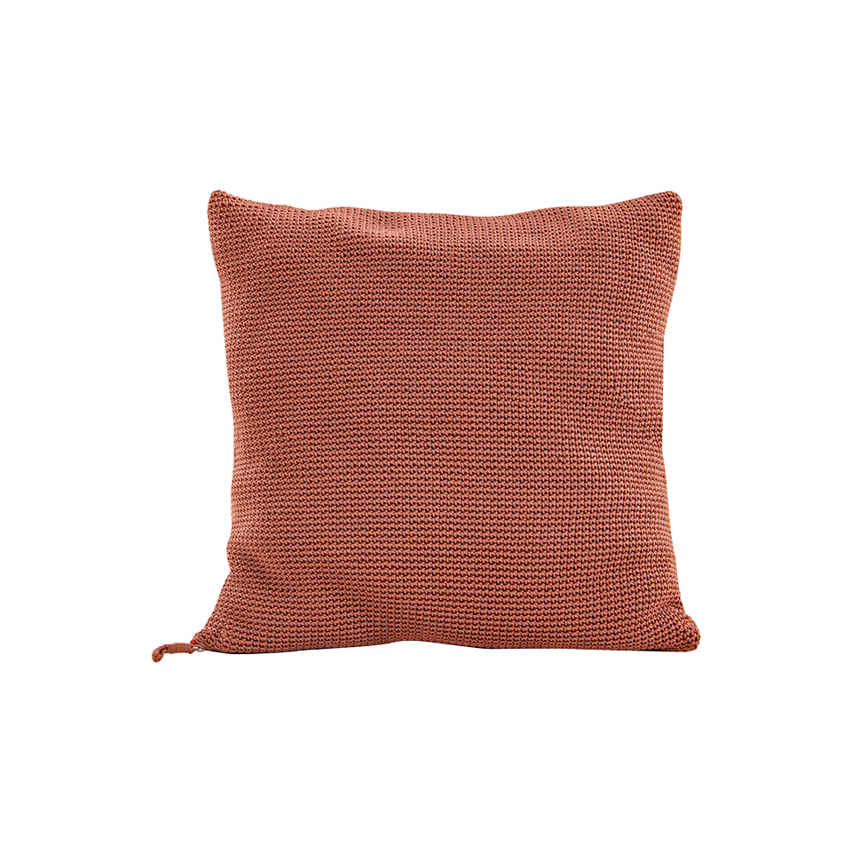 MEND 20" CROCHET PILLOW, COPPER