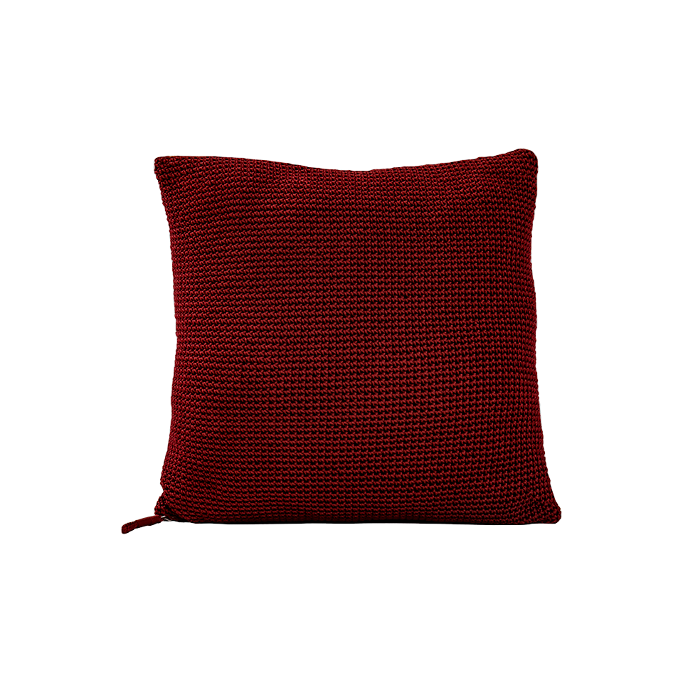 MEND 20" CROCHET PILLOW, MAROON