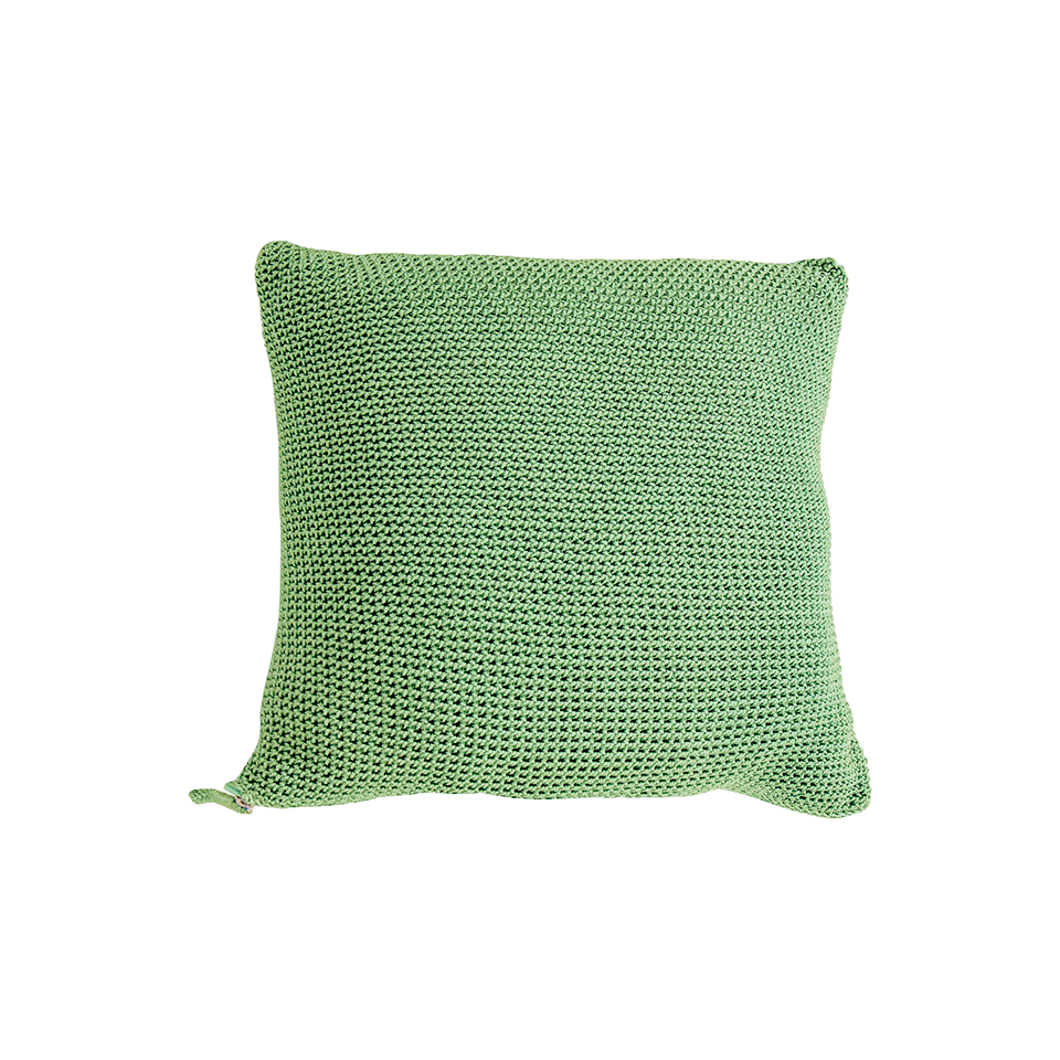 MEND 20" CROCHET PILLOW, NORDIC GREEN