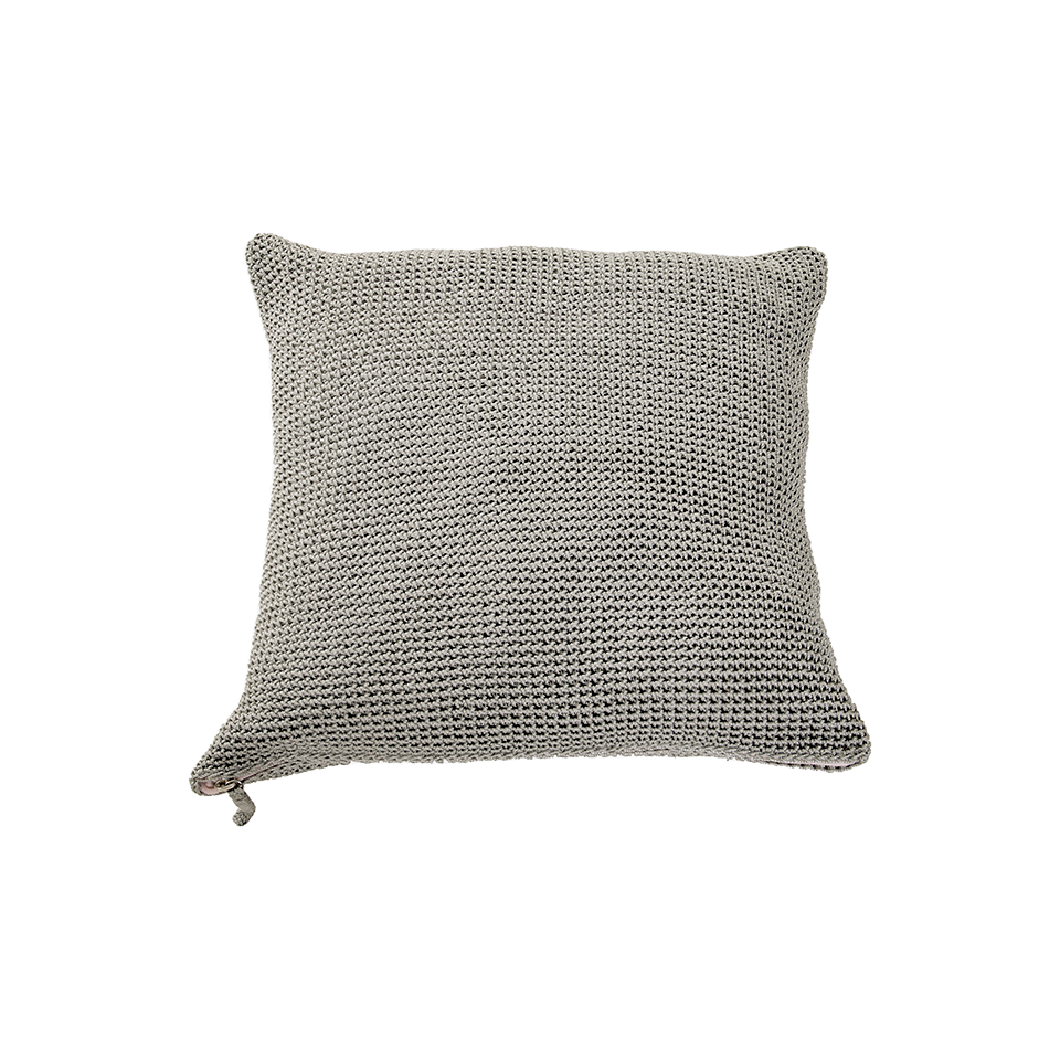 MEND 20" CROCHET PILLOW, SILVER