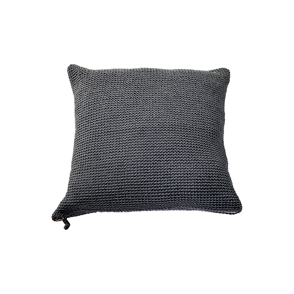 MEND 24" CROCHET PILLOW, ANTHRACITE