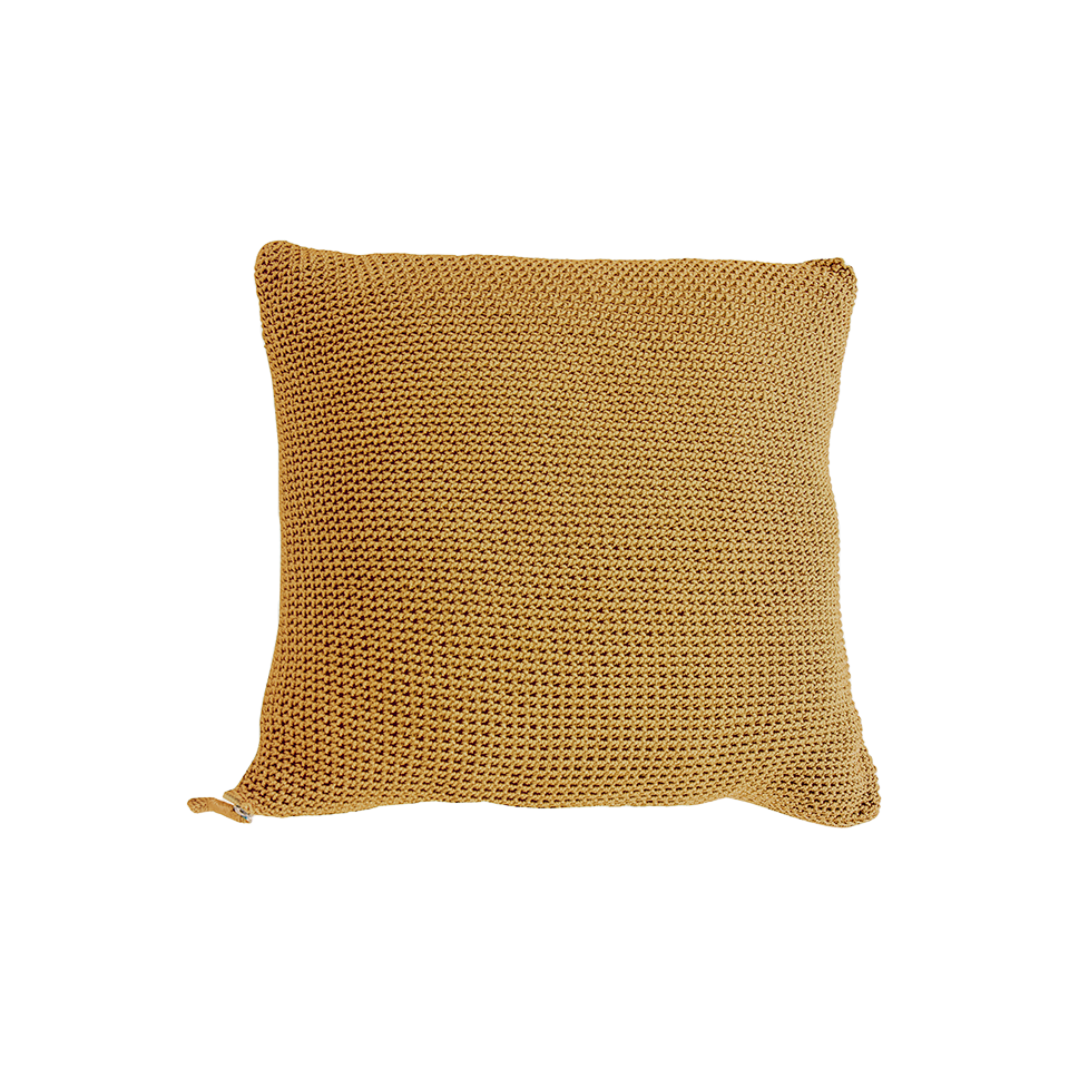 MEND 24" CROCHET PILLOW, GOLD