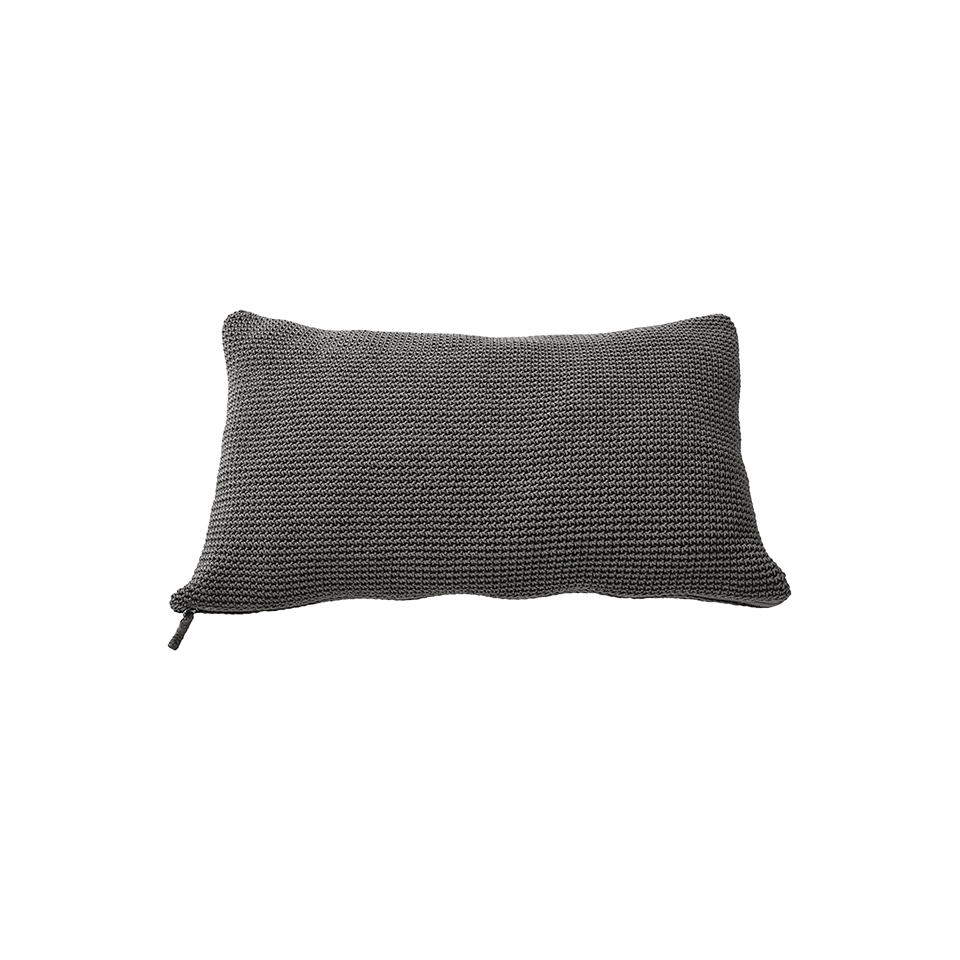 MEND 24" X 16" CROCHET PILLOW, ANTHRACITE