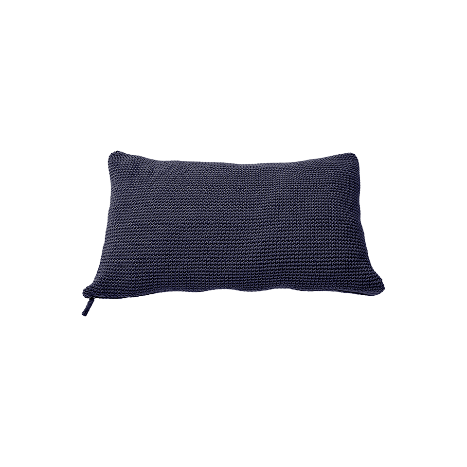 MEND 24" X 16" CROCHET PILLOW, NAVY