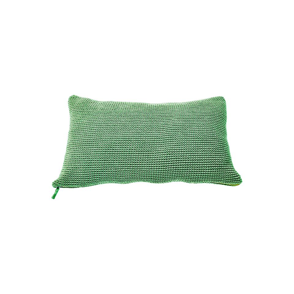 MEND 24" X 16" CROCHET PILLOW, NORDIC GREEN