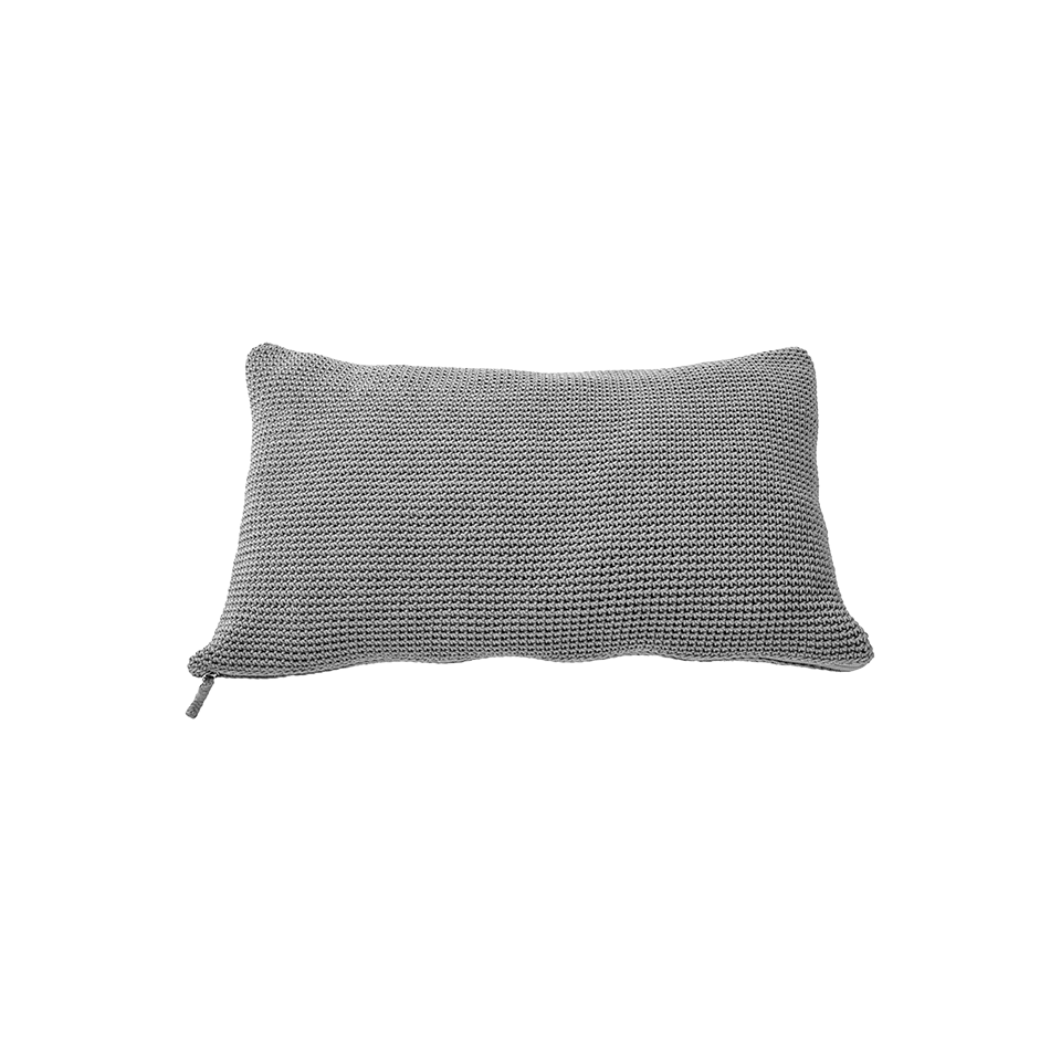 MEND 24" X 16" CROCHET PILLOW, SILVER