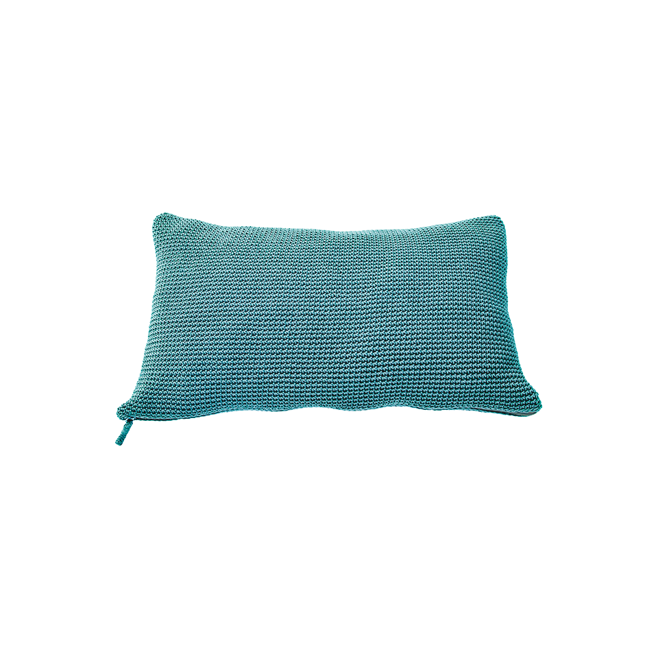 MEND 24" X 16" CROCHET PILLOW, TURQUOISE