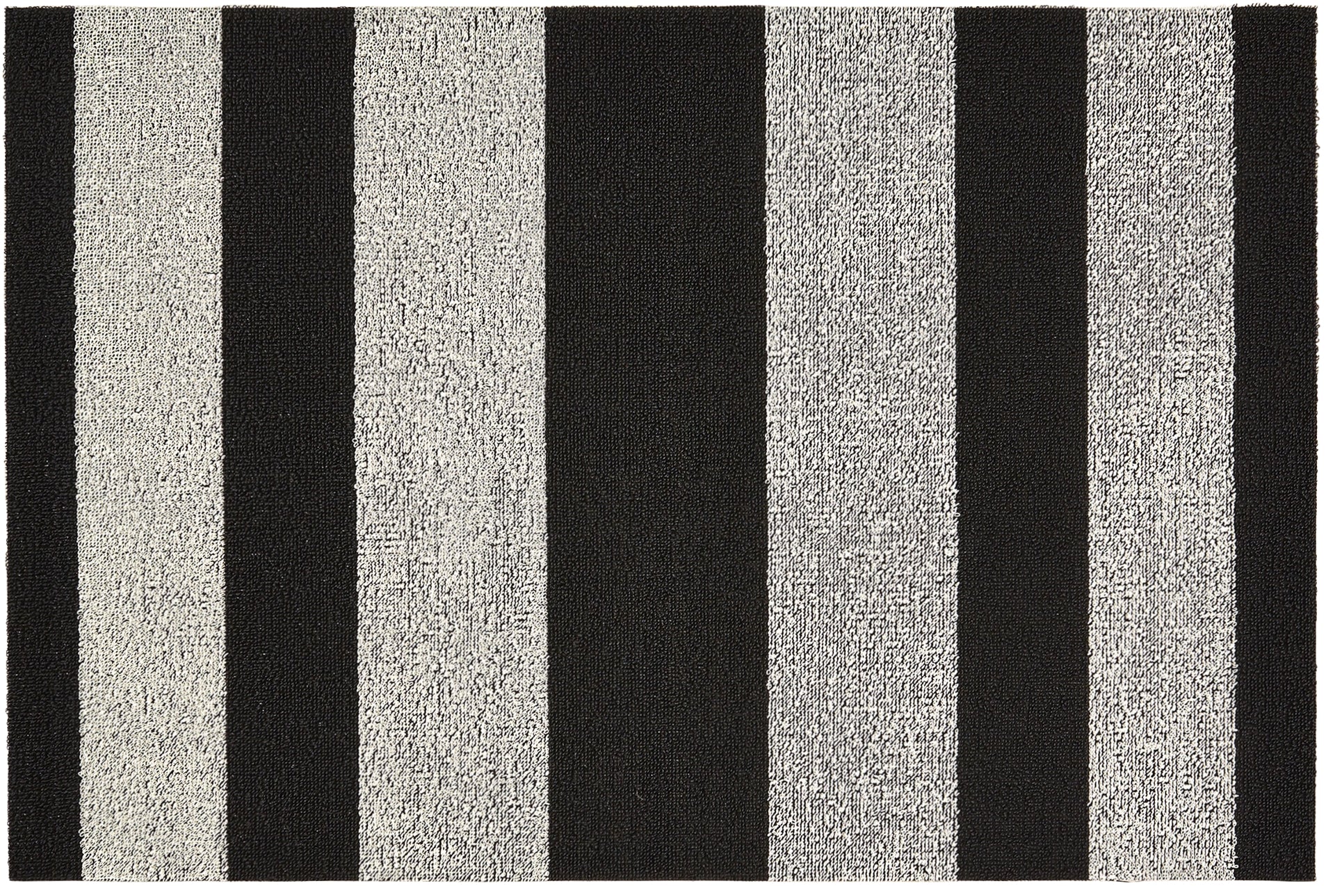 BOLD STRIPE SHAG UTILITY MAT, BLACK & WHITE