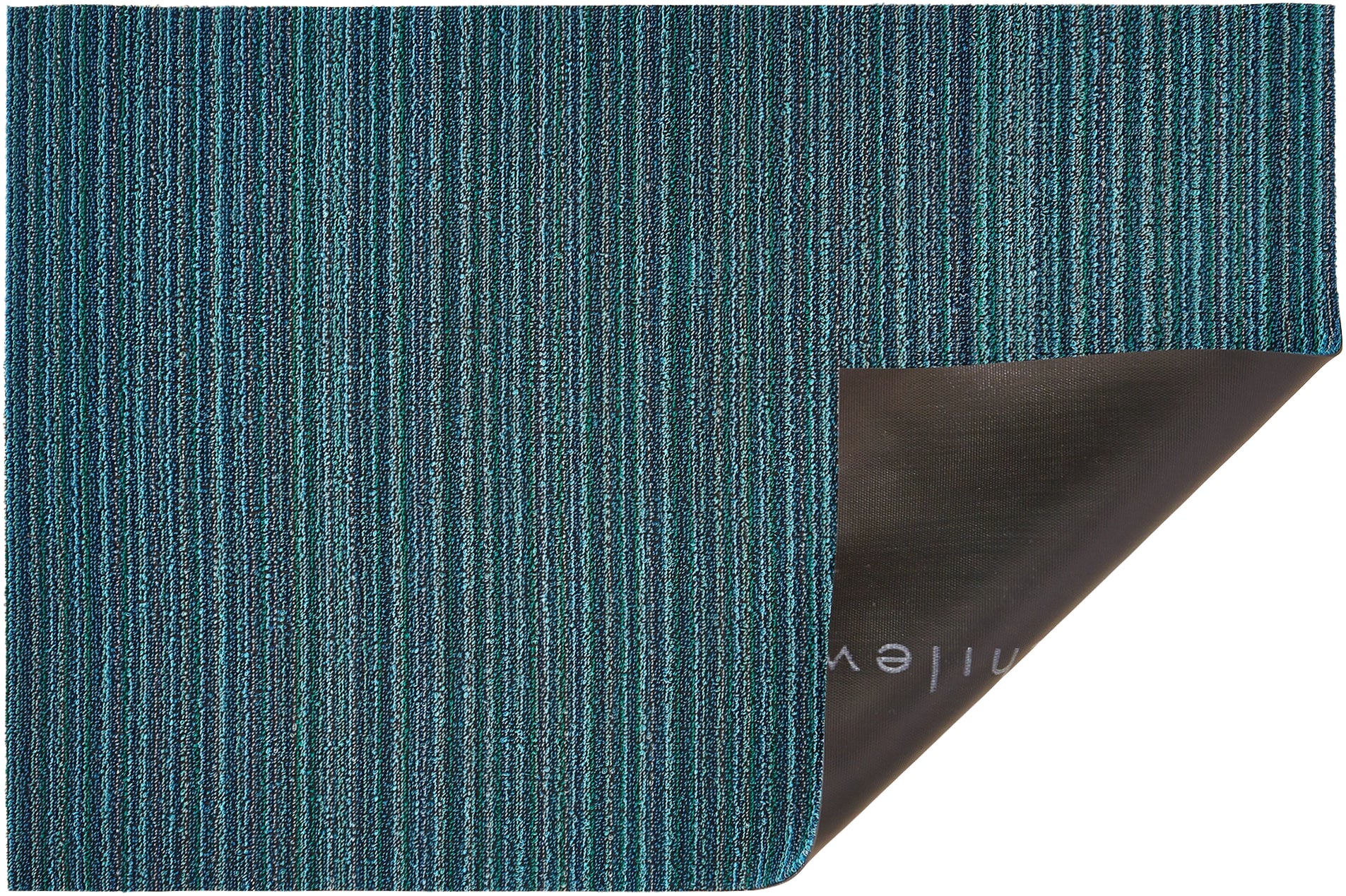 SKINNY STRIPE SHAG UTILITY MAT, TURQUOISE