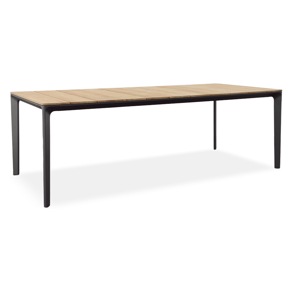 CARVER 86.5" RECTANGULAR DINING TABLE, TEAK TOP