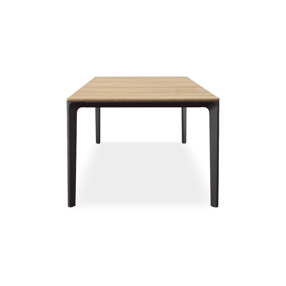 CARVER 86.5" RECTANGULAR DINING TABLE, TEAK TOP