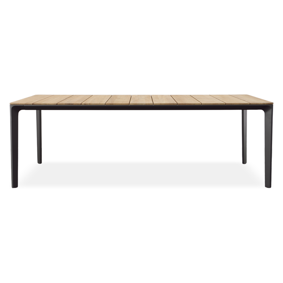 CARVER 86.5" RECTANGULAR DINING TABLE, TEAK TOP